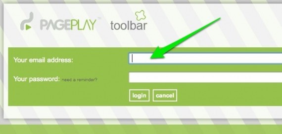 PagePlay login form
