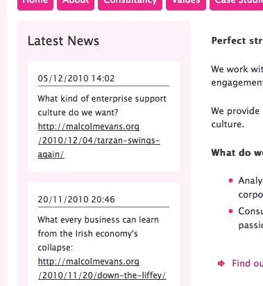 cultureship.com - integrated Twitter feed
