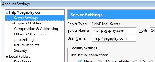 list of proper mac mail servers for outlook mail