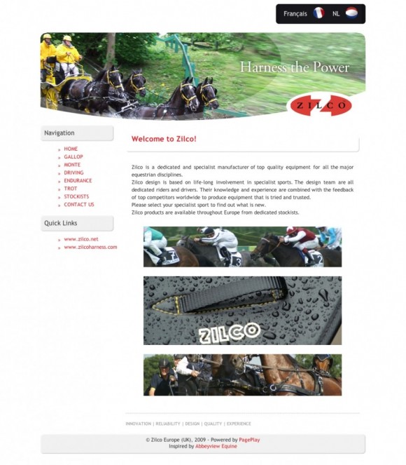 Screenshot of Zilco Europe (English)