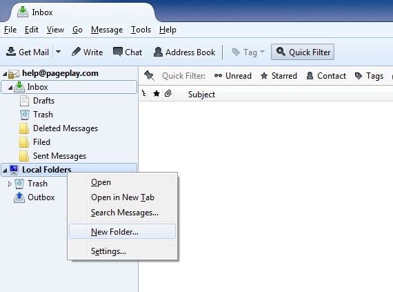 mozilla thunderbird junk folder