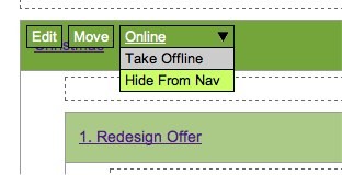 hidden and offline pages