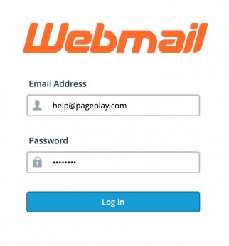 Screenshot of webmail login form
