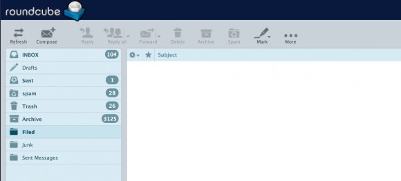 Screenshot of a roundcube folder