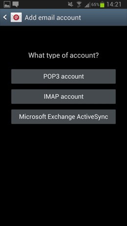 Android screenshot - Select 'IMAP account'.