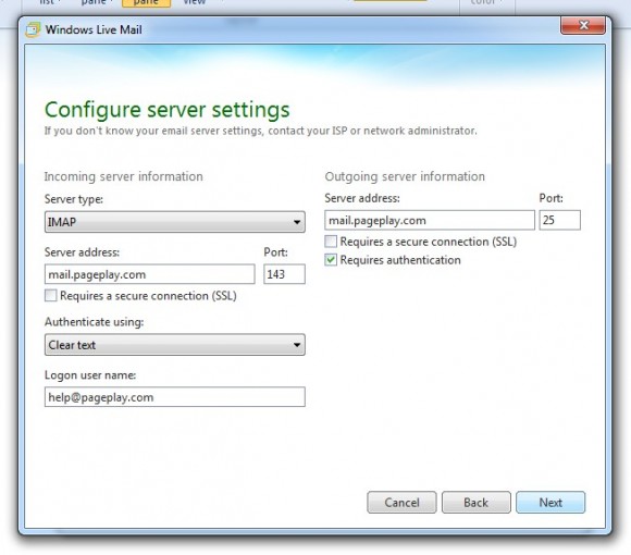 Configure server settings