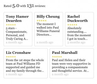 Example of Google Reviews Embed on Mobile